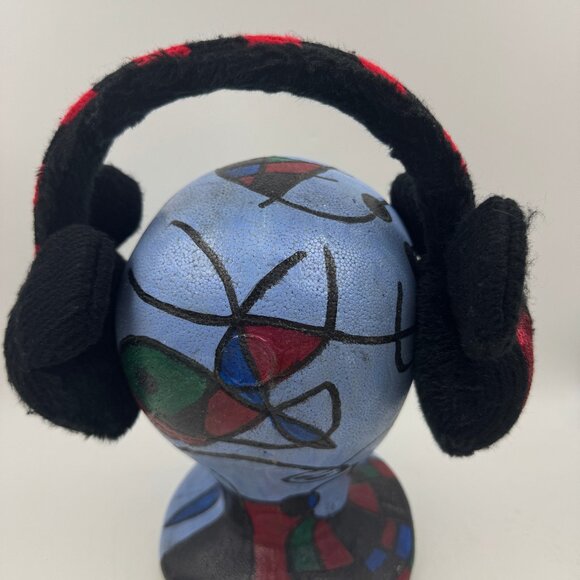 Disney Minnie Mouse Ear Muffs Sequins Girls Sz 4-16 Black Red Acrylic Knit - Picture 5 of 5